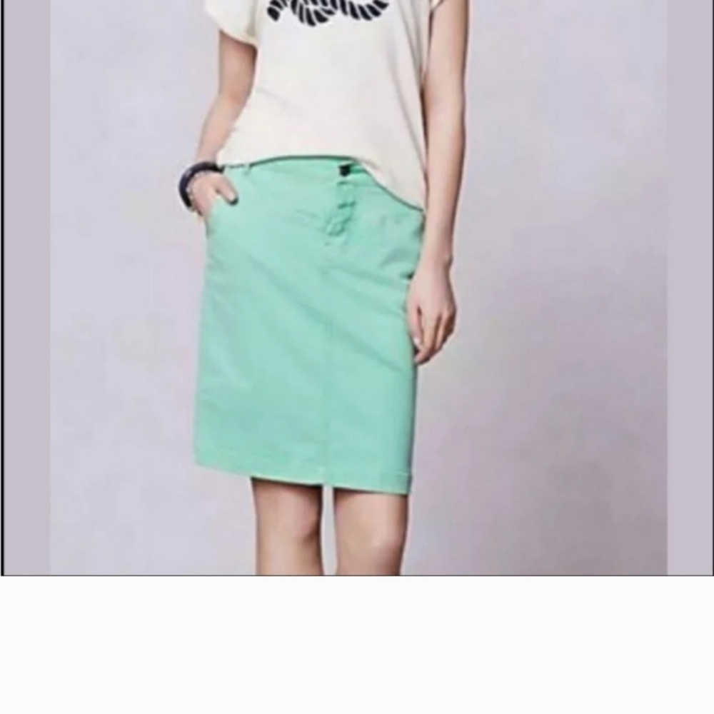 Anthro Holding Horses jean pencil skirt